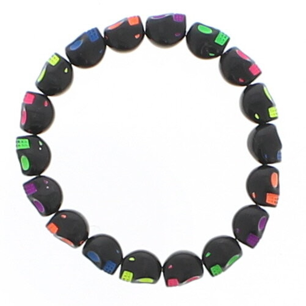Zac's Alter Ego - Neon Skull Armband - Schwarz/Mehrfarben